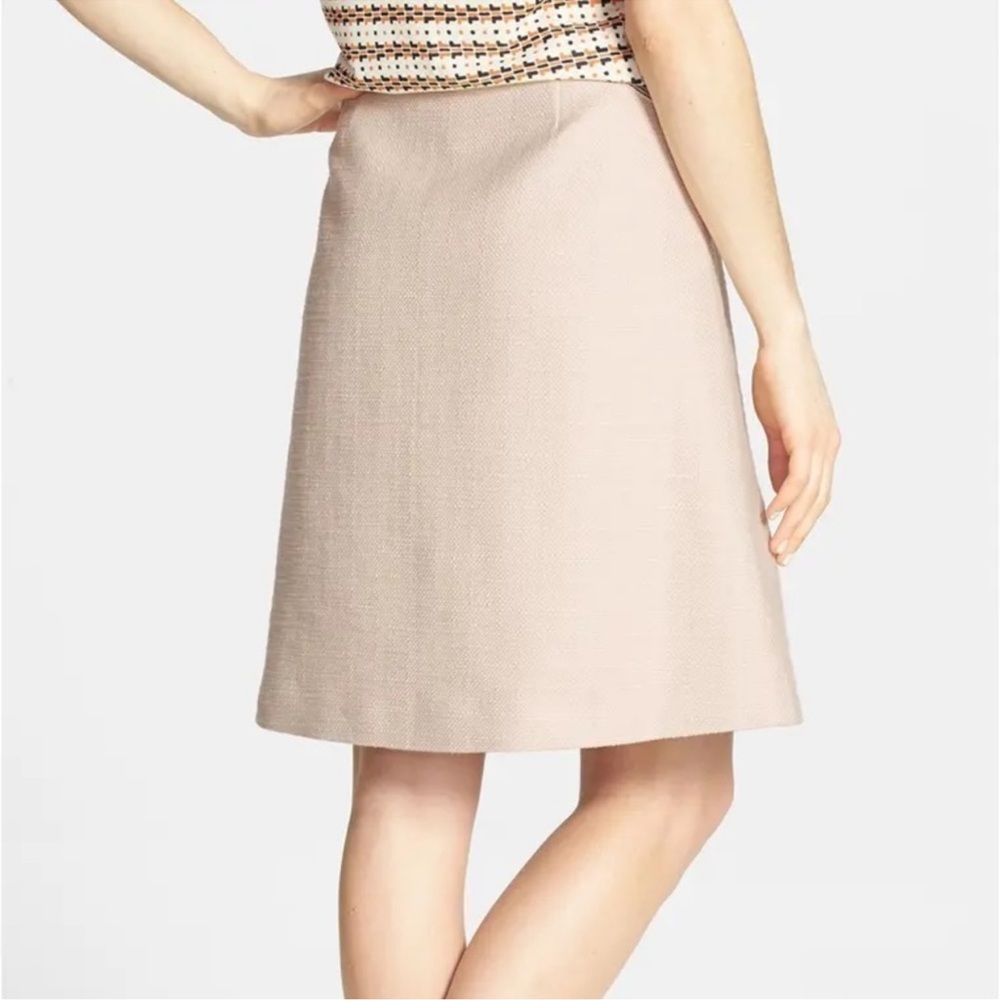 Tory Burch Denise A-line cream silk lined 8 zipper tweed textured mini skirt - Picture 2 of 15